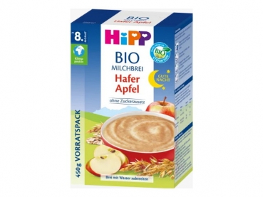 babyneo Hipp Abendbrei Milch Gute Nacht Bio Hafer Apfel ab dem 8.Monat 450 g