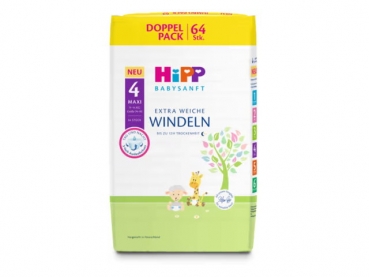 babyneo Hipp Babysanft Windeln Maxi 4 9-14 kg Doppelpack 64 St