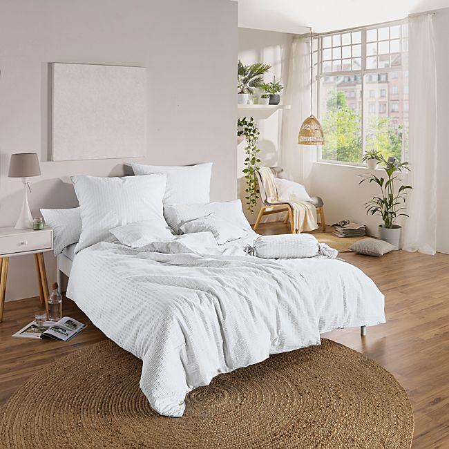 babybutt Erwin Müller Seersucker Bettwäsche "Rosenheim" mit Hotelverschluss im Angebot