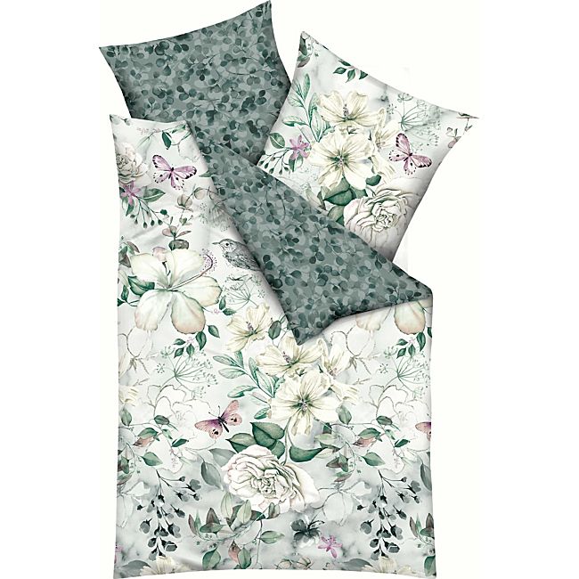 babybutt Kaeppel Mako-Satin Wendebettwäsche "Green Garden"