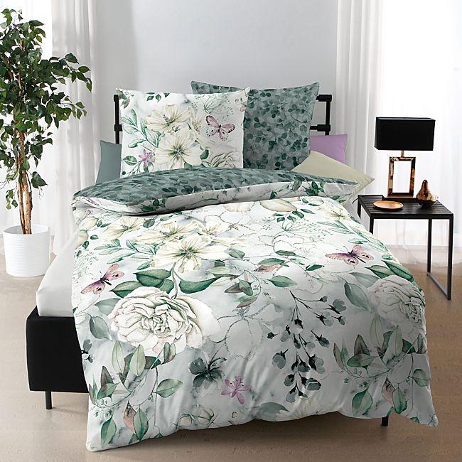 babybutt Kaeppel Mako-Satin Wendebettwäsche "Green Garden" Online Outlet
