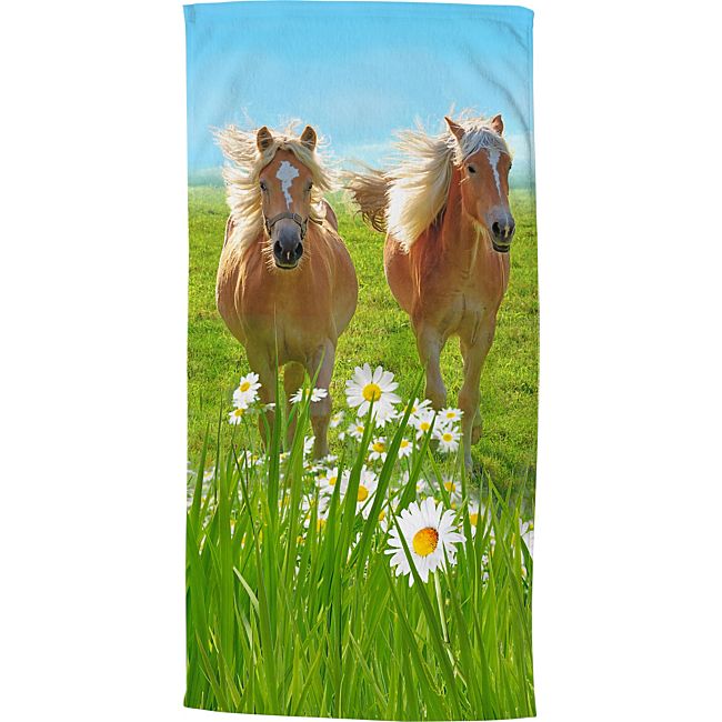 babybutt Good Morning Polyvelours Strandtuch "Horses" Zeitlich begrenztes Angebot