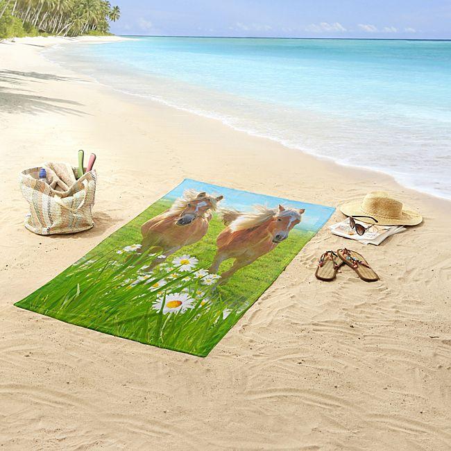 babybutt Good Morning Polyvelours Strandtuch "Horses" Zeitlich begrenztes Angebot
