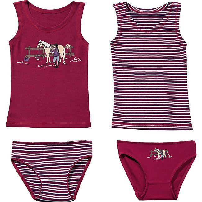 babybutt Erwin Müller Single-Jersey Mädchen-Unterwäsche-Set 4-teilig Angebote