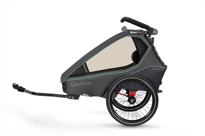 ﻿babyonlineshop Qeridoo Kidgoo 2 Fahrradanhänger Ivy Green mit Joggerfunktion 2023 Jubiläumsangebot