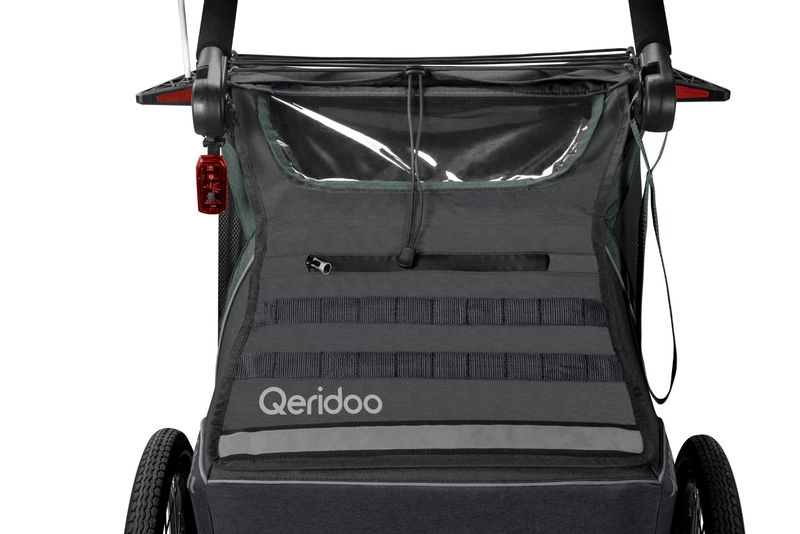 ﻿babyonlineshop Qeridoo Kidgoo 2 Fahrradanhänger Ivy Green mit Joggerfunktion 2023 Jubiläumsangebot