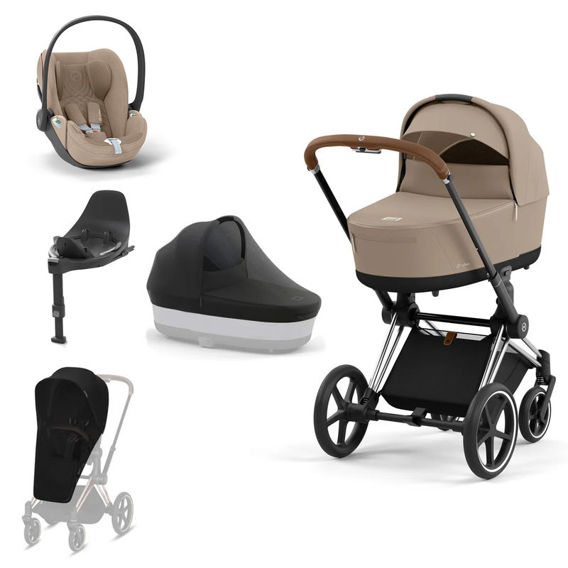 babyonlineshop CYBEX PRIAM Kinderwagen Cozy Beige Bundle New Generation inkl. Zubehörartikel