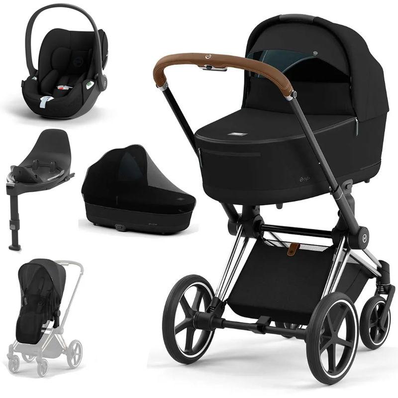 babyonlineshop CYBEX PRIAM Kinderwagen Sepia Black Bundle New Generation inkl. 7 Zubehörartikel