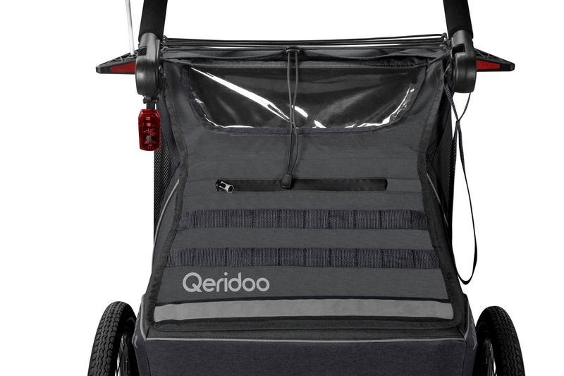 babyonlineshop Qeridoo Kidgoo 2 Fahrradanhänger Steel Grey mit Joggerfunktion 2023 Zeitlich begrenztes Angebot