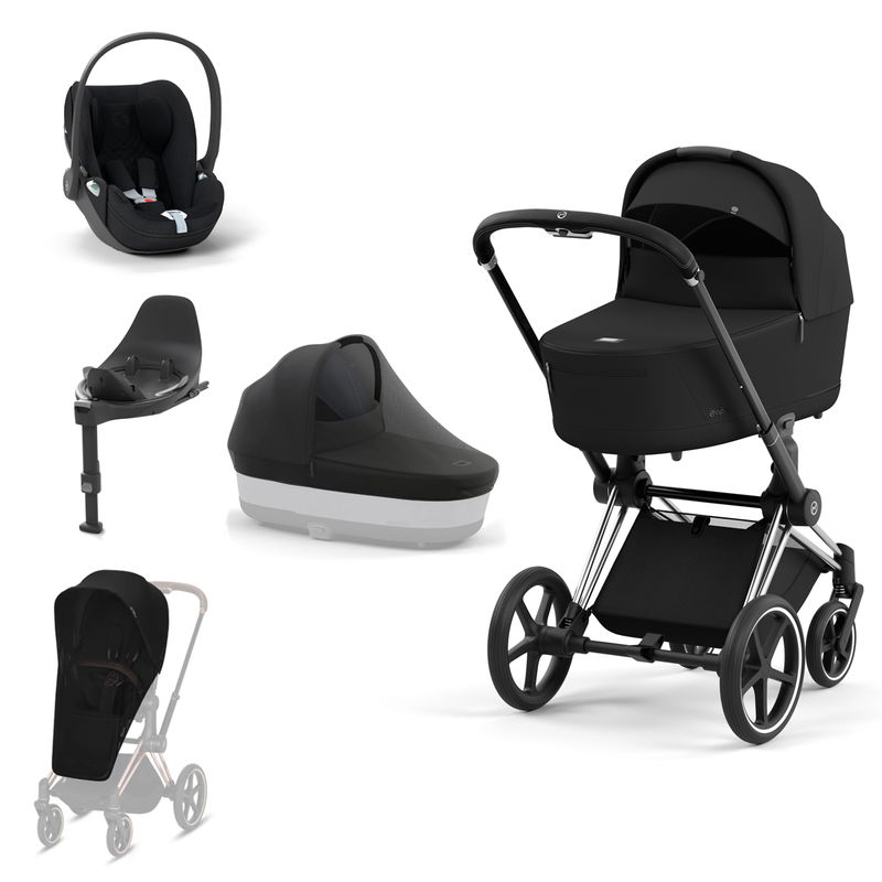 babyonlineshop CYBEX PRIAM Kinderwagen Sepia Black Bundle Plus New Generation inkl. Zubehörartikel