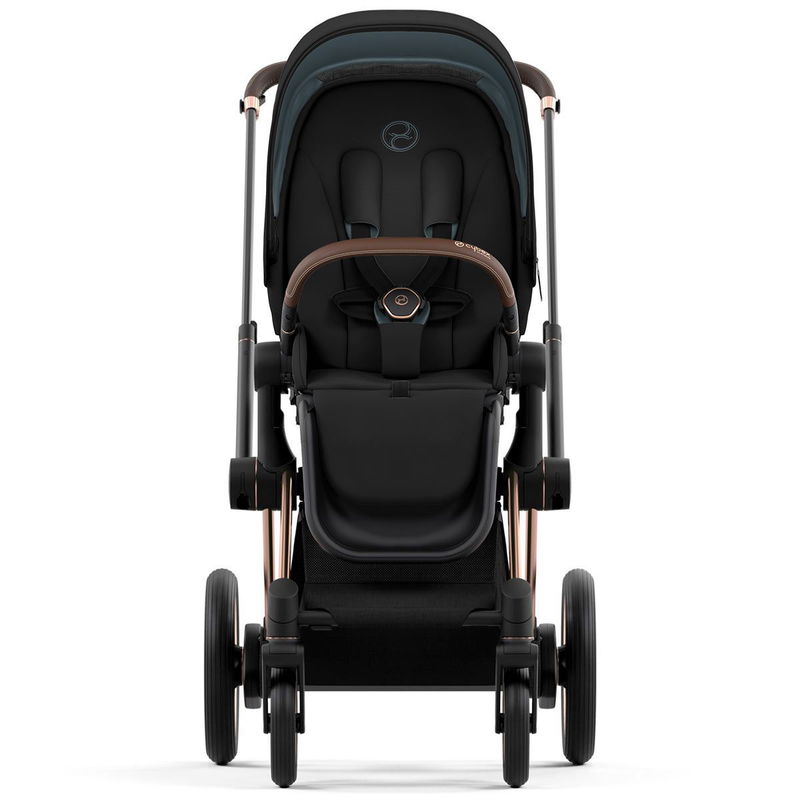 babyonlineshop CYBEX e-PRIAM Kinderwagen Sepia Black Bundle New Generation inkl. 8 Zubehörartikel Räumungsverkauf
