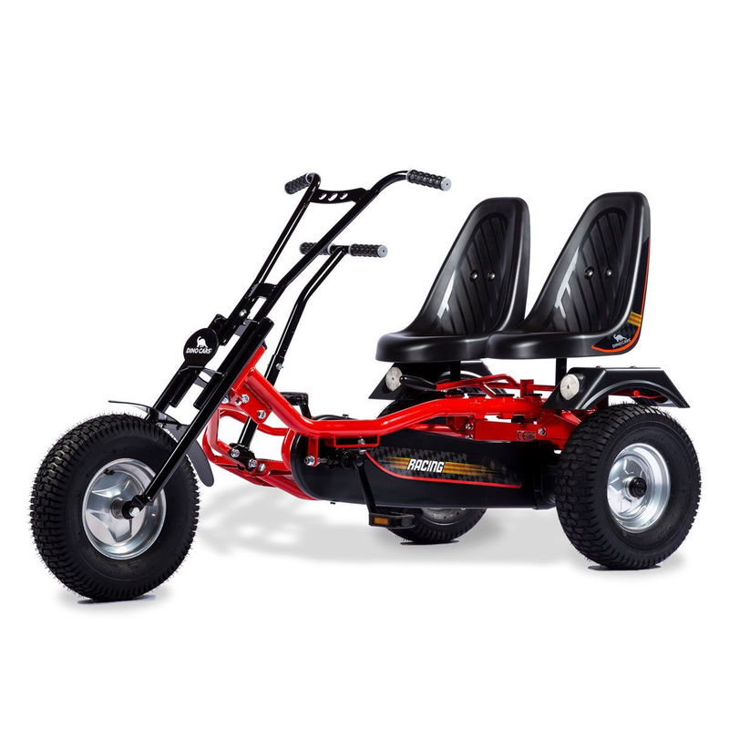 babyonlineshop Dino Cars 2Rider ZF GoKart rot/schwarz mit Offroadreifen & zuschaltbarer Freilauf