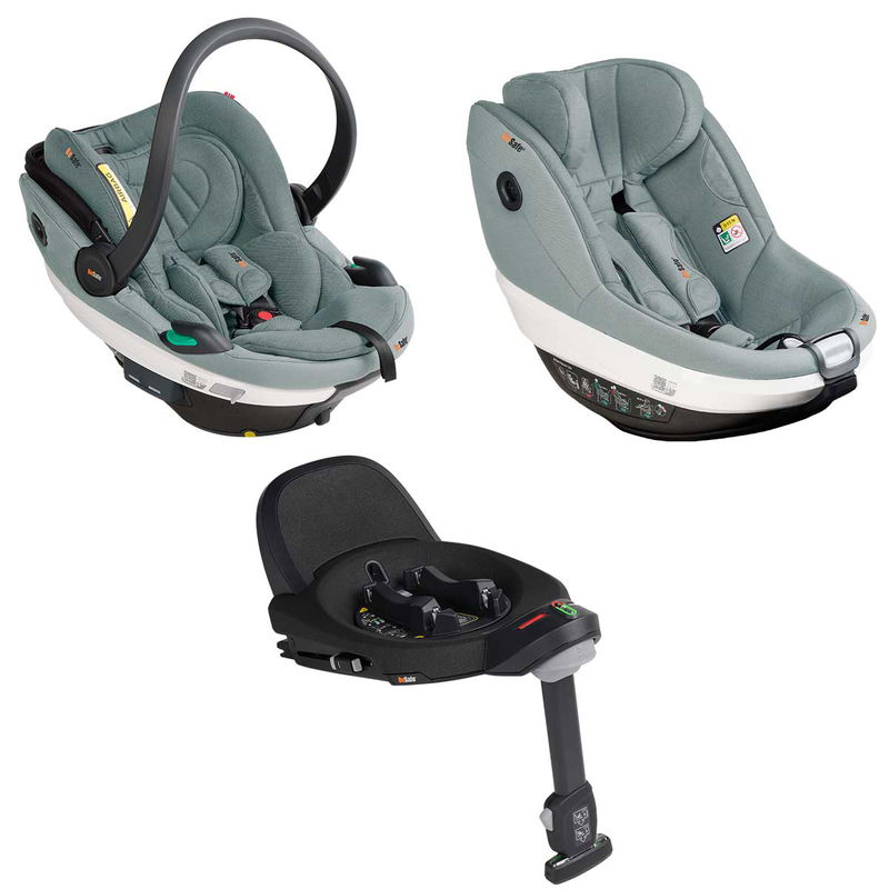 babyonlineshop BeSafe Go Beyond Babyschale und Beyond 360 Autositz mit Base Sea Green Mélange