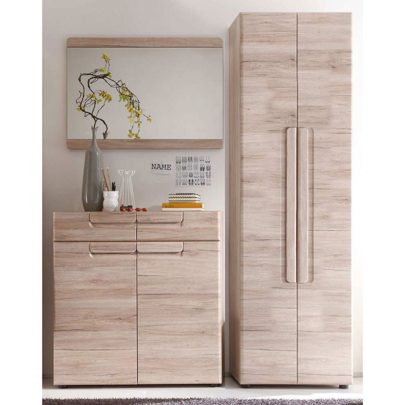 babyonlineshop trendteam Malea Garderobe 170x188x38 cm Eiche San Remo Hell