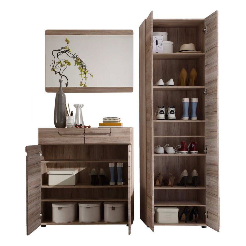 babyonlineshop trendteam Malea Garderobe 170x188x38 cm Eiche San Remo Hell Versandkostenfrei