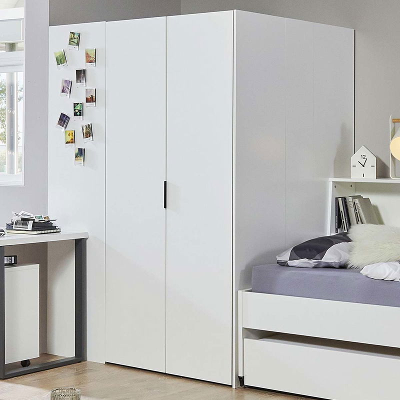 babyonlineshop Wimex Norderney Eckschrank begehbar 120 cm Weiß