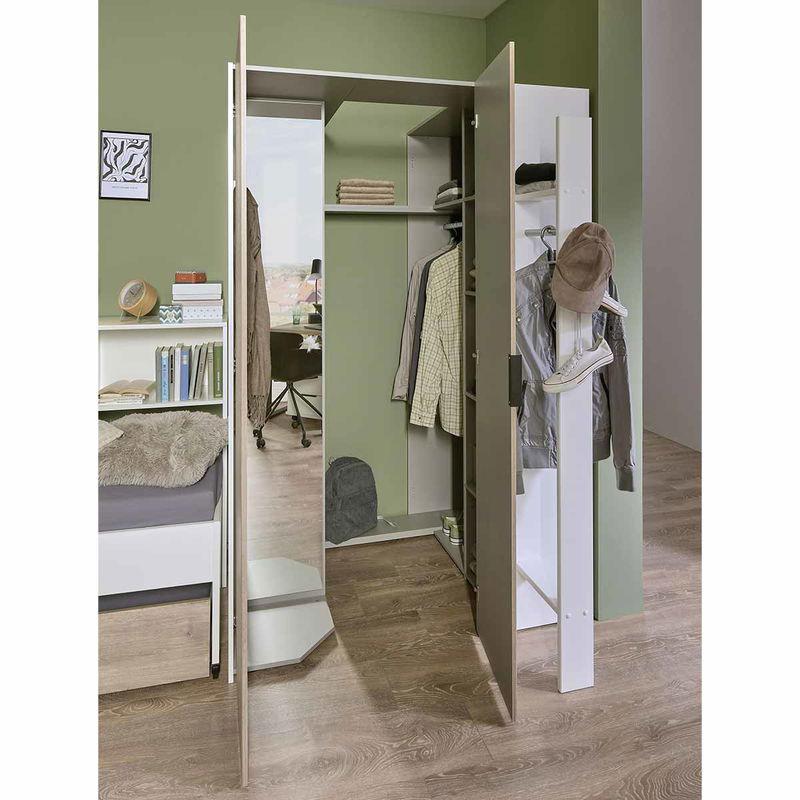 babyonlineshop Wimex Norderney Eckschrank begehbar 120 cm Weiß Preisnachlass