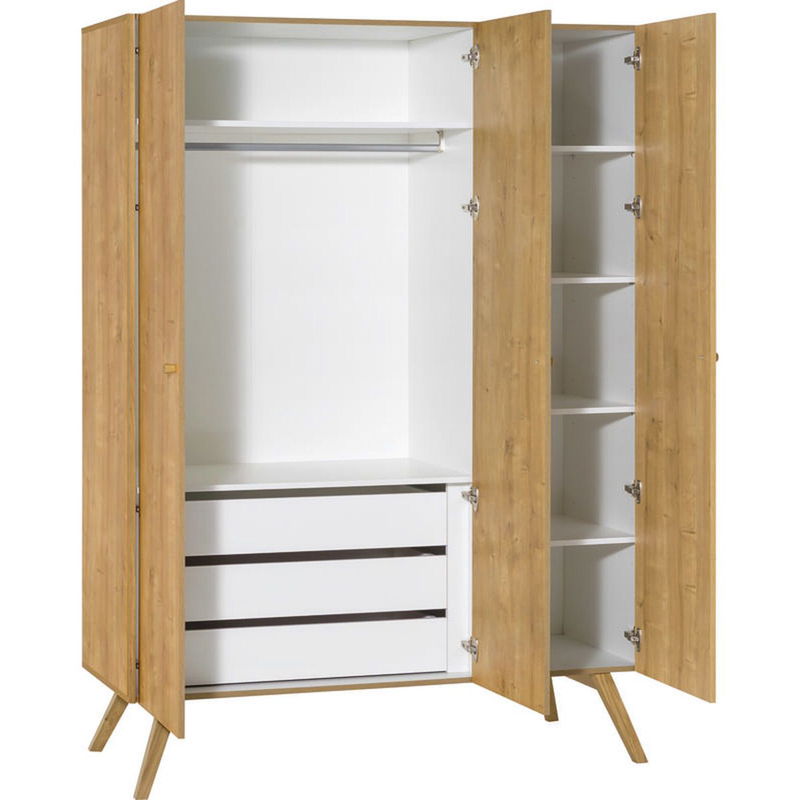 babyonlineshop VOX Nature Kleiderschrank 3-türig eiche / weiß Black Friday