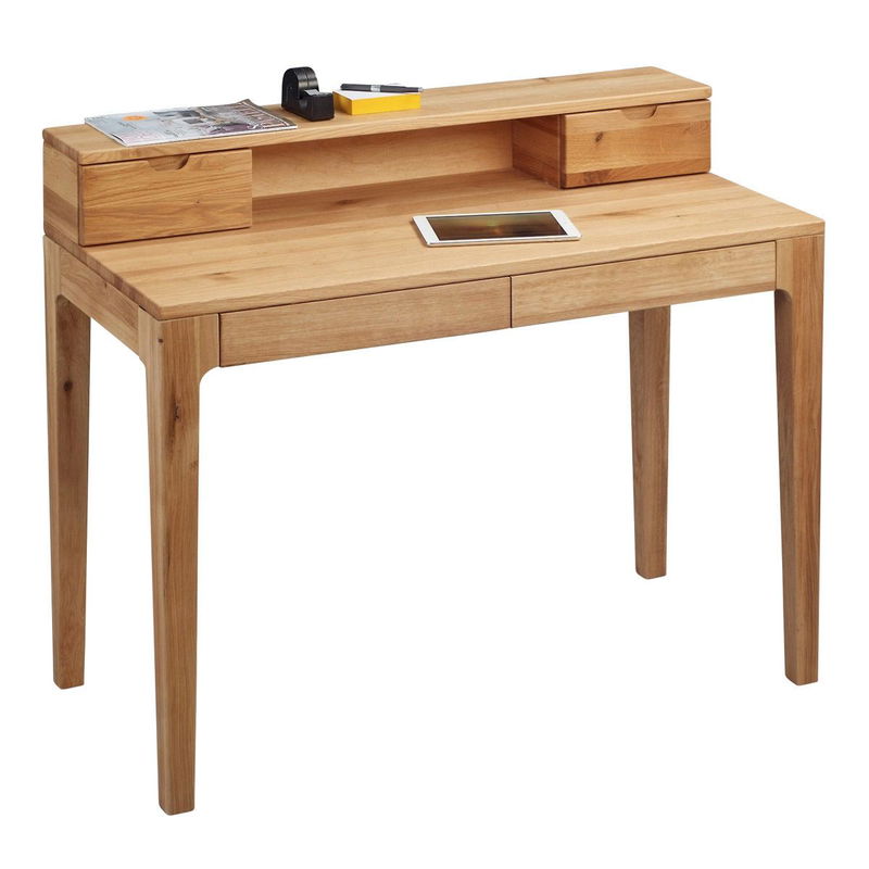 babyonlineshop HomeTrends4You Schreibtisch Oskar Wildeiche massiv mit 4 Schubladen