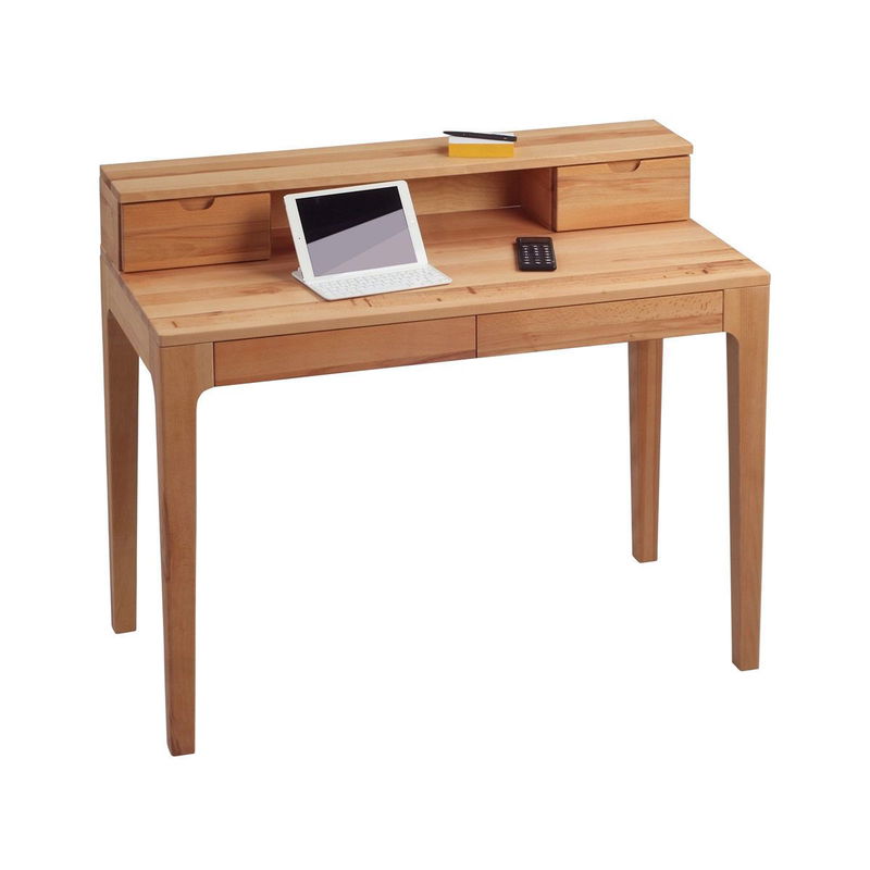 babyonlineshop HomeTrends4You Schreibtisch Oskar Kernbuche massiv mit 4 Schubladen