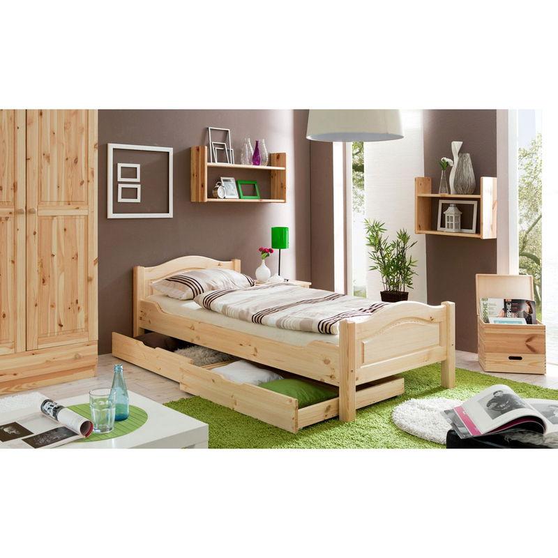 babyonlineshop Ticaa Rita Einzelbett Kiefer Natur 90 x 200 cm Massivholz