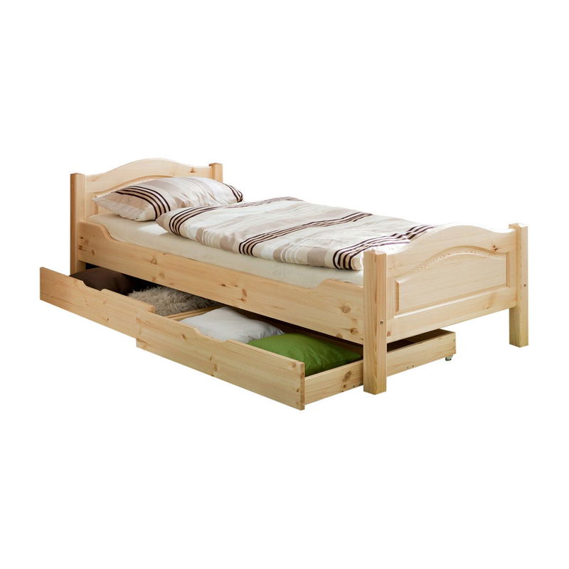 babyonlineshop Ticaa Rita Einzelbett Kiefer Natur 90 x 200 cm Massivholz Exklusive Angebote