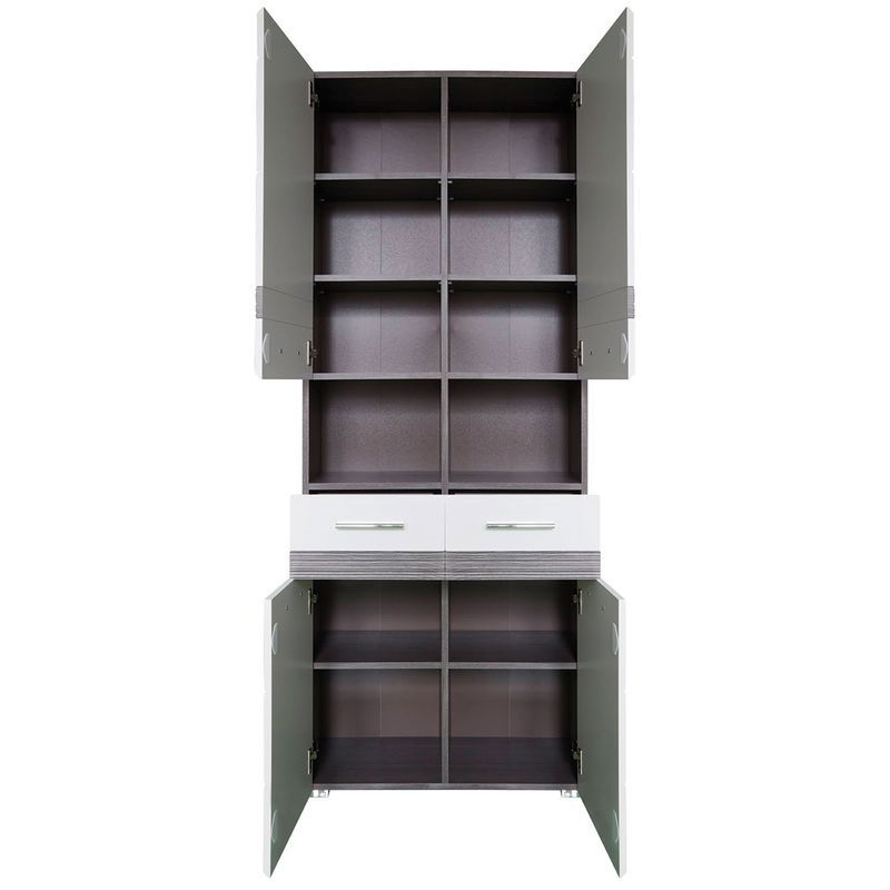 babyonlineshop trendteam Set-One Bad Hochschrank breit Weiß / Rauchsilber Blitzangebot