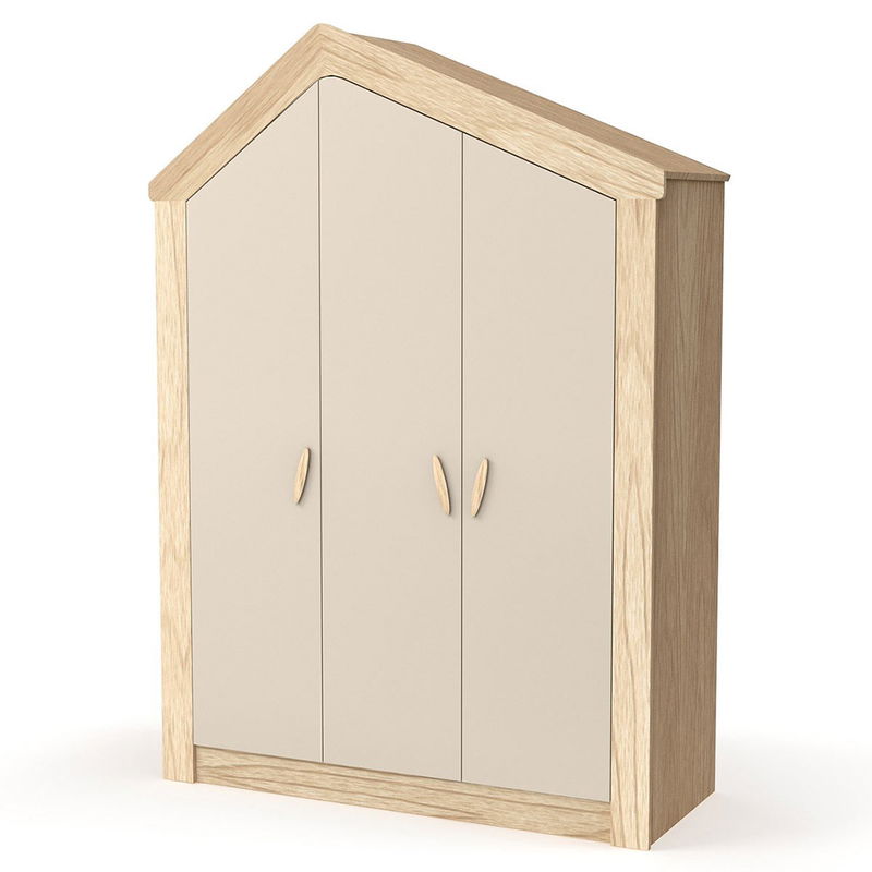 babyonlineshop Nature Kid My House Kinderzimmer natur/grau 5-teilig mit Hausbett Große Rabatte