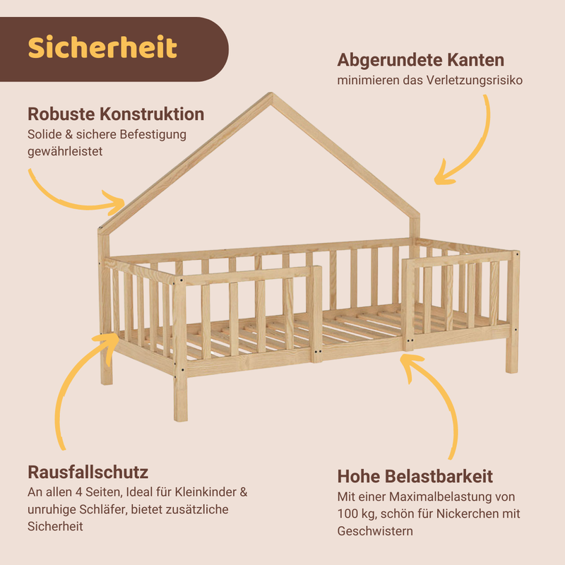 babyonlineshop Artkid William Hausbett natur 90 x 200 cm VIP-Rabatte