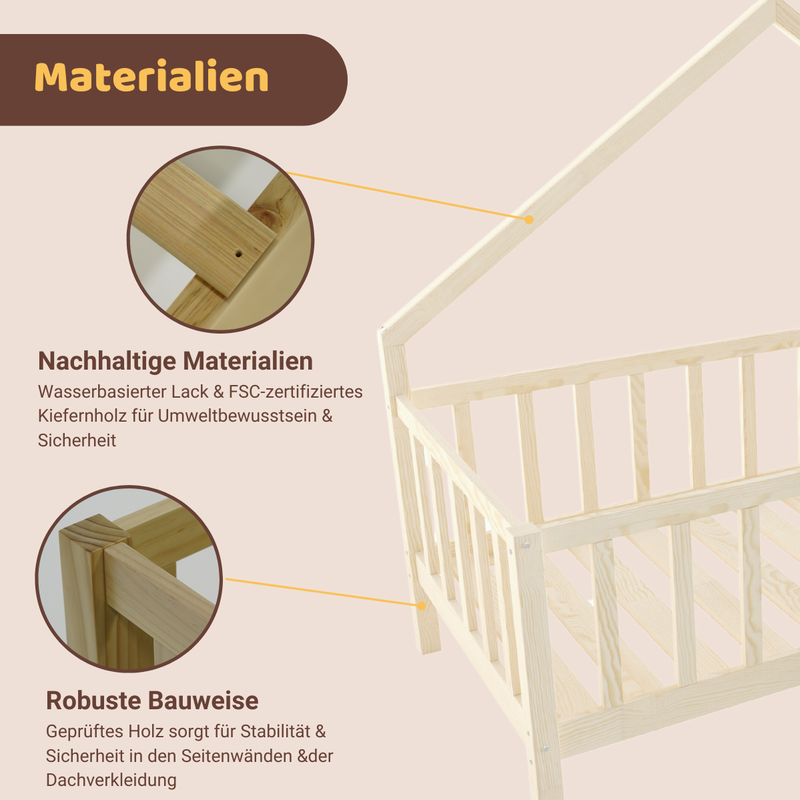 babyonlineshop Artkid William Hausbett natur 90 x 200 cm VIP-Rabatte