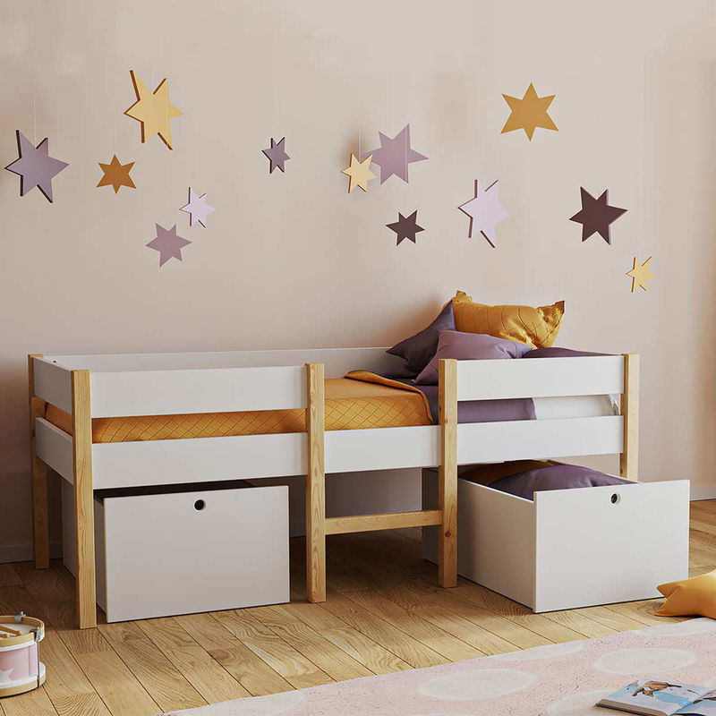 babyonlineshop Artkid Amy Kojenbett weiß/natur 90x200 cm aus massiver Kiefer
