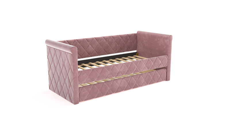 babyonlineshop Nature Kid Vilena Sofabett Velour rosa 90 x 200 cm Super Sparpreis