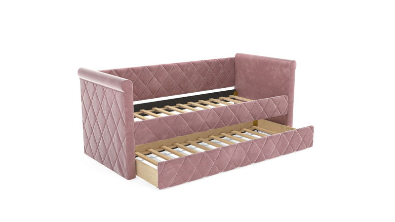 babyonlineshop Nature Kid Vilena Sofabett Velour rosa 90 x 200 cm Super Sparpreis