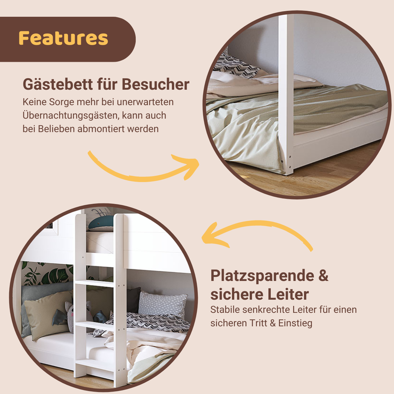 babyonlineshop Artkid Roxy Etagenbett Haus weiß 90 x 200 cm Wochenangebot