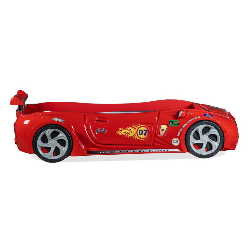 babyonlineshop Artkid Autobett Kinderbett rot 90x190 cm mit LED Licht per Fernbedienung Begrenzte Freigabe