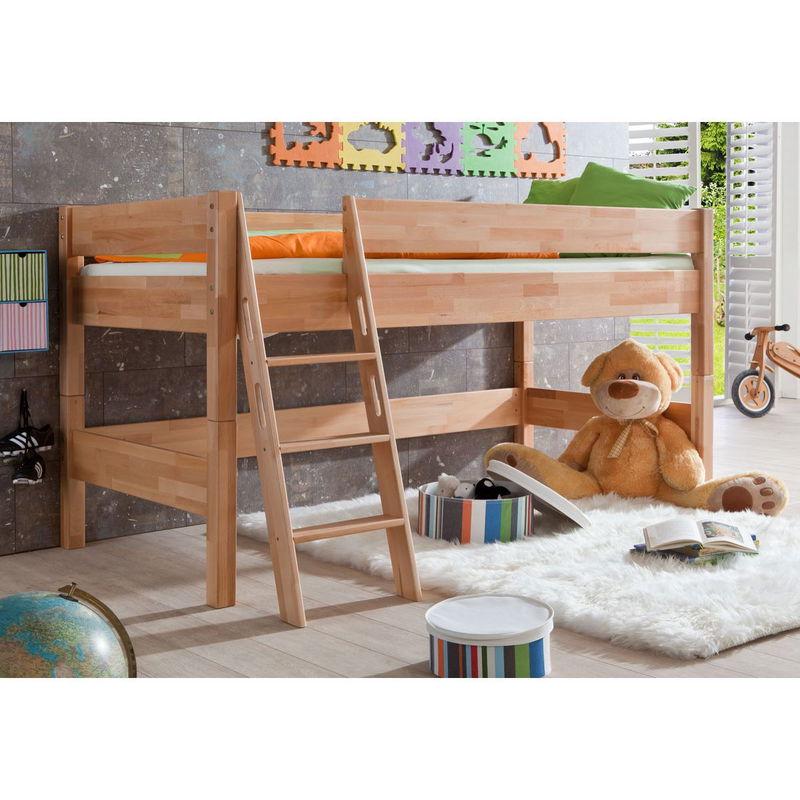babyonlineshop Relita KIM Halbhochbett Buche massiv Natur zum Einzelbett umbaubar - frachtfrei JETZT KAUFEN