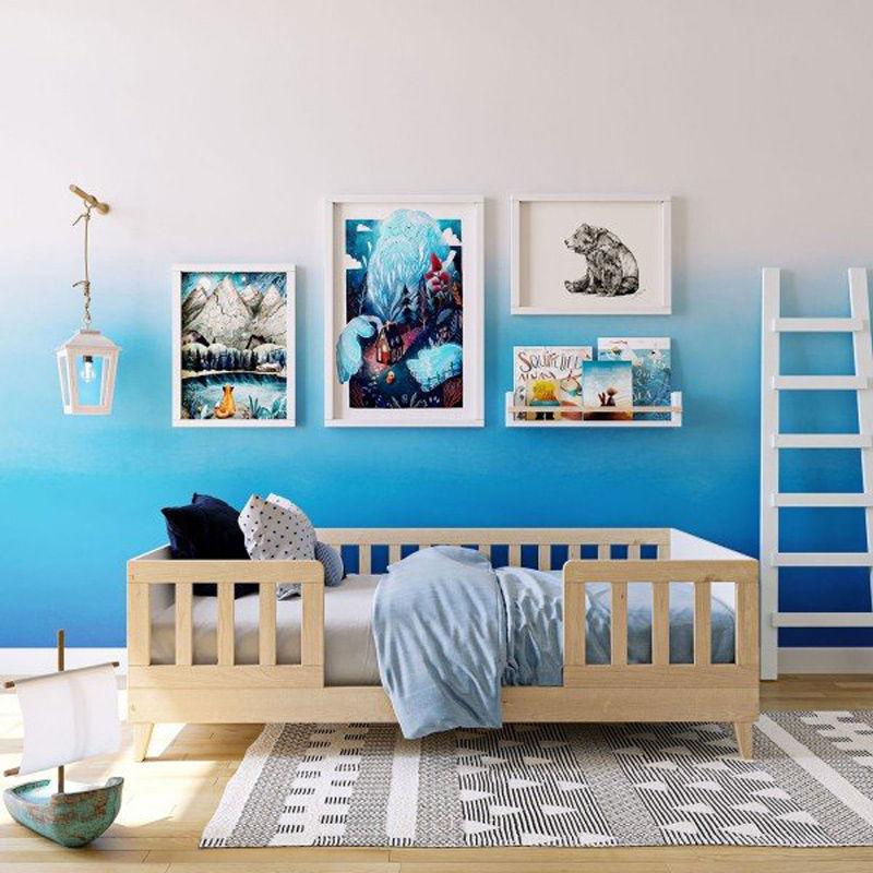 babyonlineshop Nature Kid Elias Kinderbett weiß/natur 90 x 160 cm