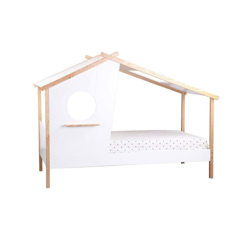 babyonlineshop Nature Kid Sam Hausbett weiß Kiefer Liegefläche 90 x 200 cm Letzter Tag
