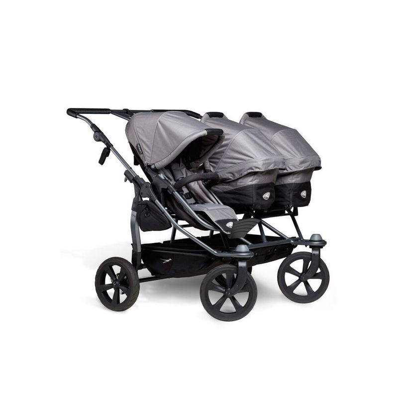 babyonlineshop tfk trio Kombi Kinderwagen grau Drillingswagen mit Luftkammerreifen Vierteljährliche Förderung