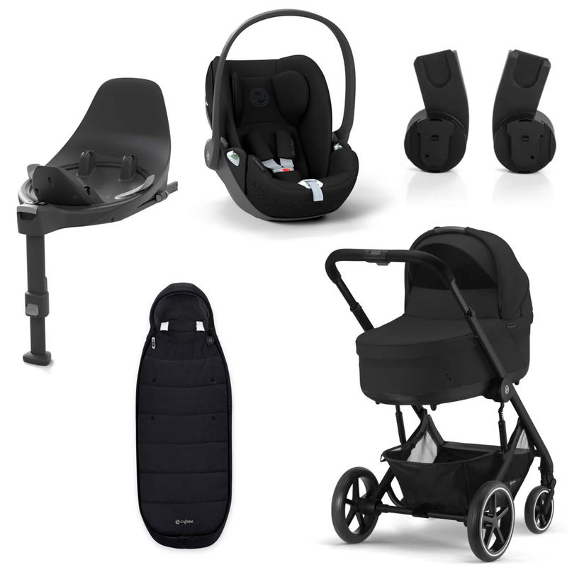babyonlineshop CYBEX Balios S LUX Kinderwagen + Cloud T i-Size Bundle Moon Black