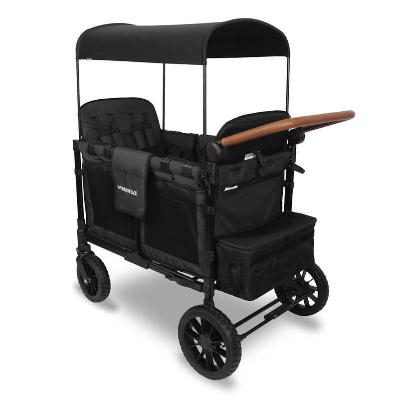 babyonlineshop WonderFold W4 Luxe Bollerwagen - Volcano Black Fabrikverkauf