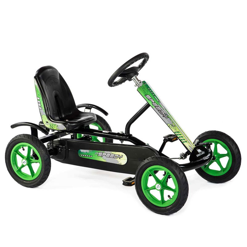 babyonlineshop Dino Cars Speedy BF1 schwarz/grün mit Leichtlaufreifen