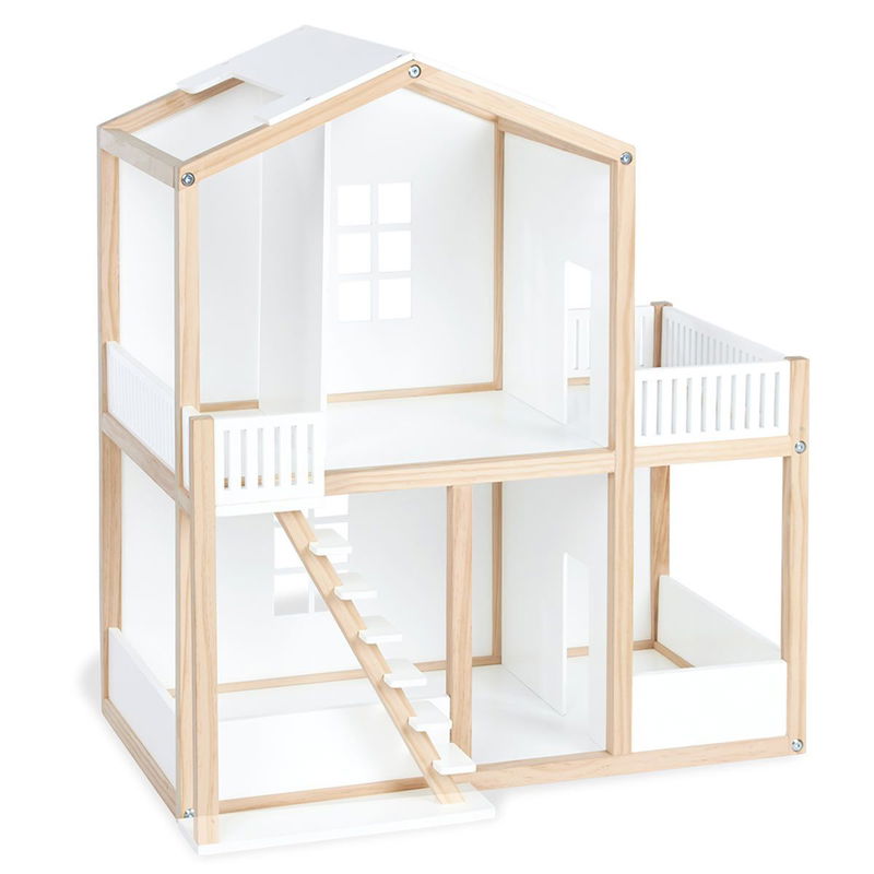 babyonlineshop Pinolino Puppenhaus Ida Kiefer und MDF weiß lackiert
