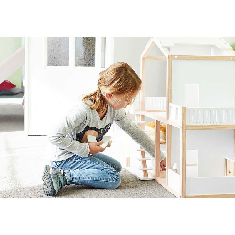 babyonlineshop Pinolino Puppenhaus Ida Kiefer und MDF weiß lackiert Preisnachlass