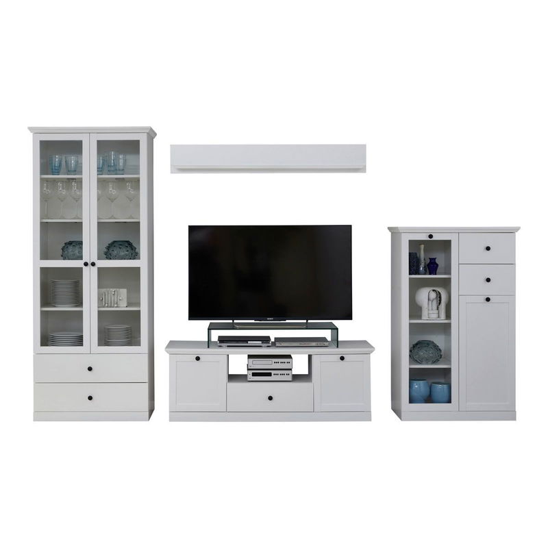 babyonlineshop trendteam Baxter Anbauwand 4-teilig weiß Dekor