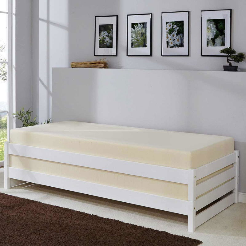 babyonlineshop Ticaa Nadine Stapelliege Kiefer weiß 90 x 200 cm Massivholz