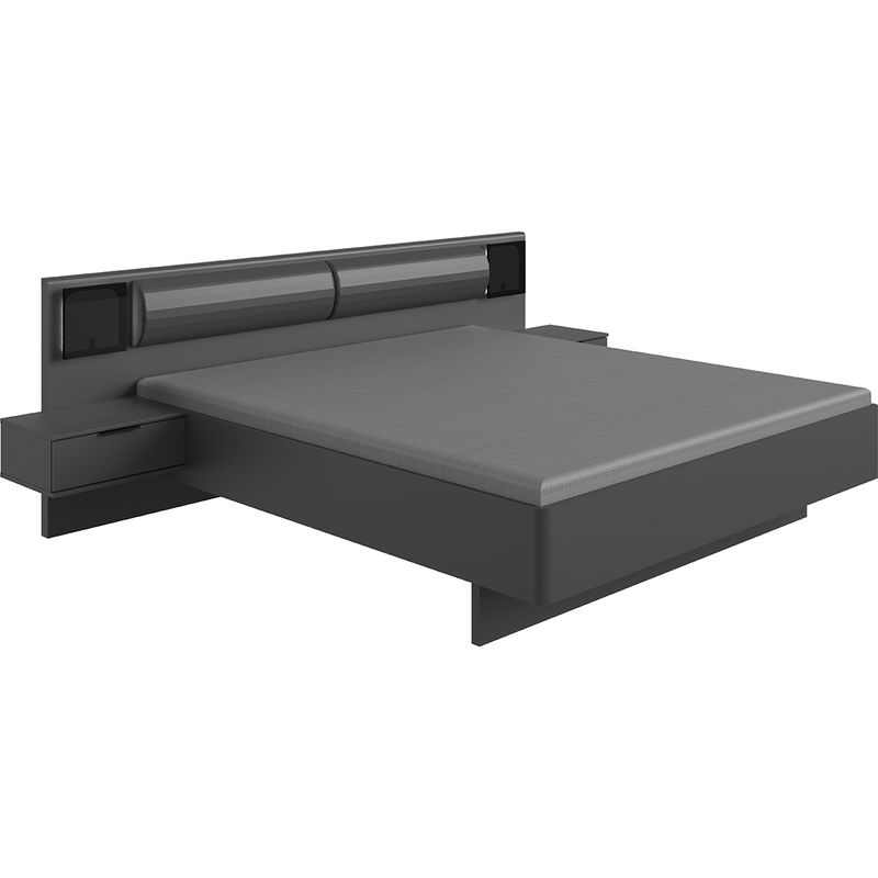 babyonlineshop Wimex Barcelona Futonbett 180 x 200 cm Kunstleder Graphit