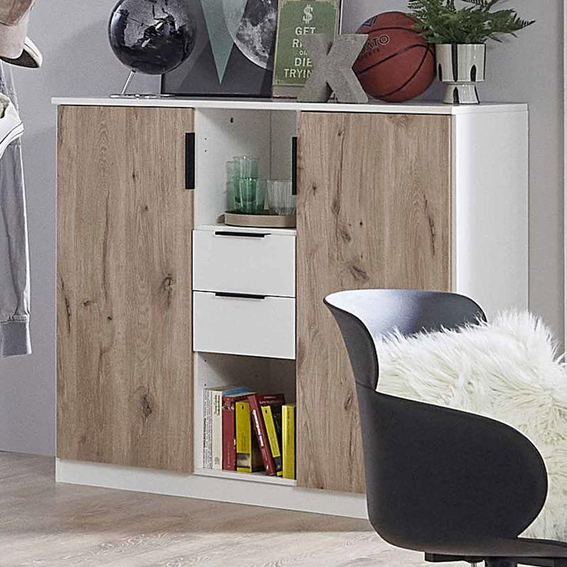 babyonlineshop Wimex Norderney Highboard Weiß/Viking-oak Dekor
