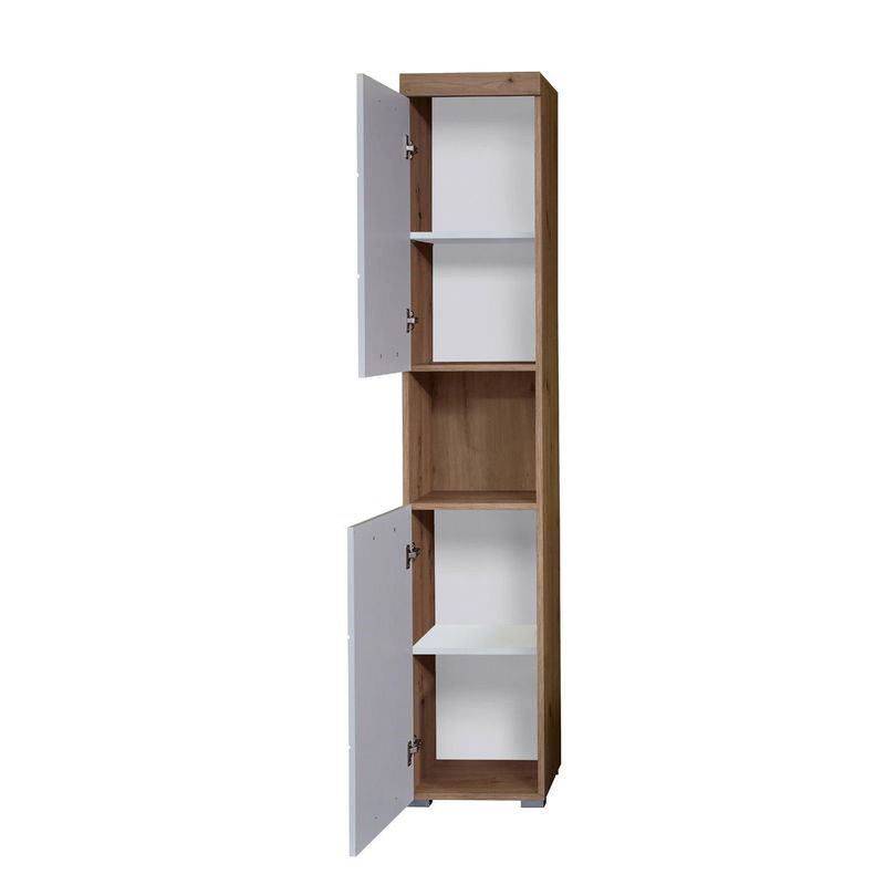 babyonlineshop trendteam Amanda Badmöbel 164x190x34 cm 4-teilig weiß / asteiche Super Rabatt