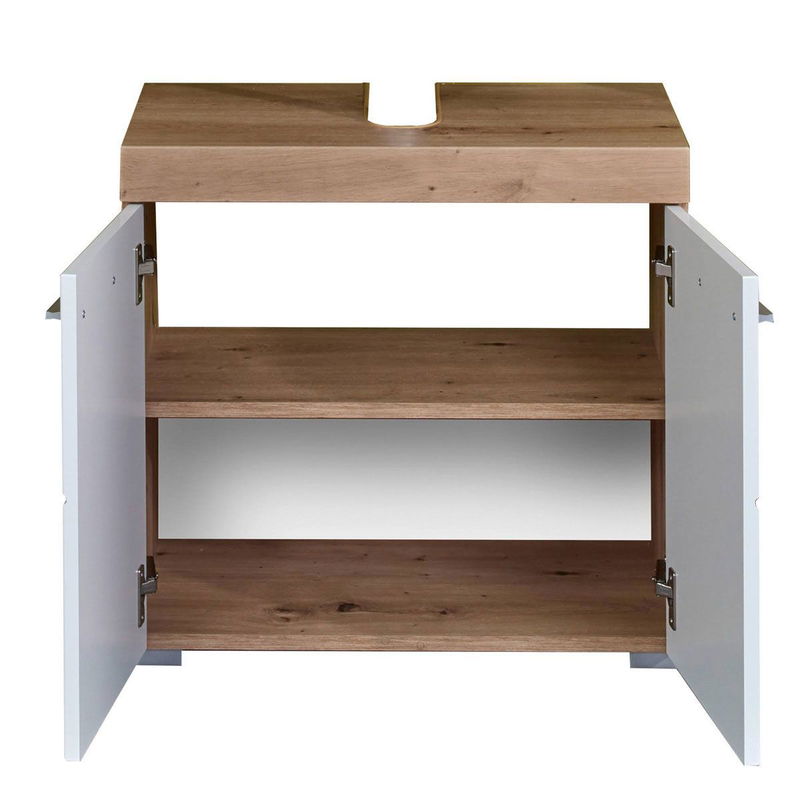 babyonlineshop trendteam Amanda Badmöbel 164x190x34 cm 4-teilig weiß / asteiche Super Rabatt